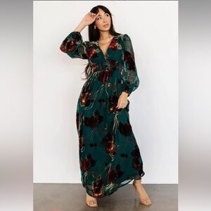 NWT Baltic Born Velvet Green Dress